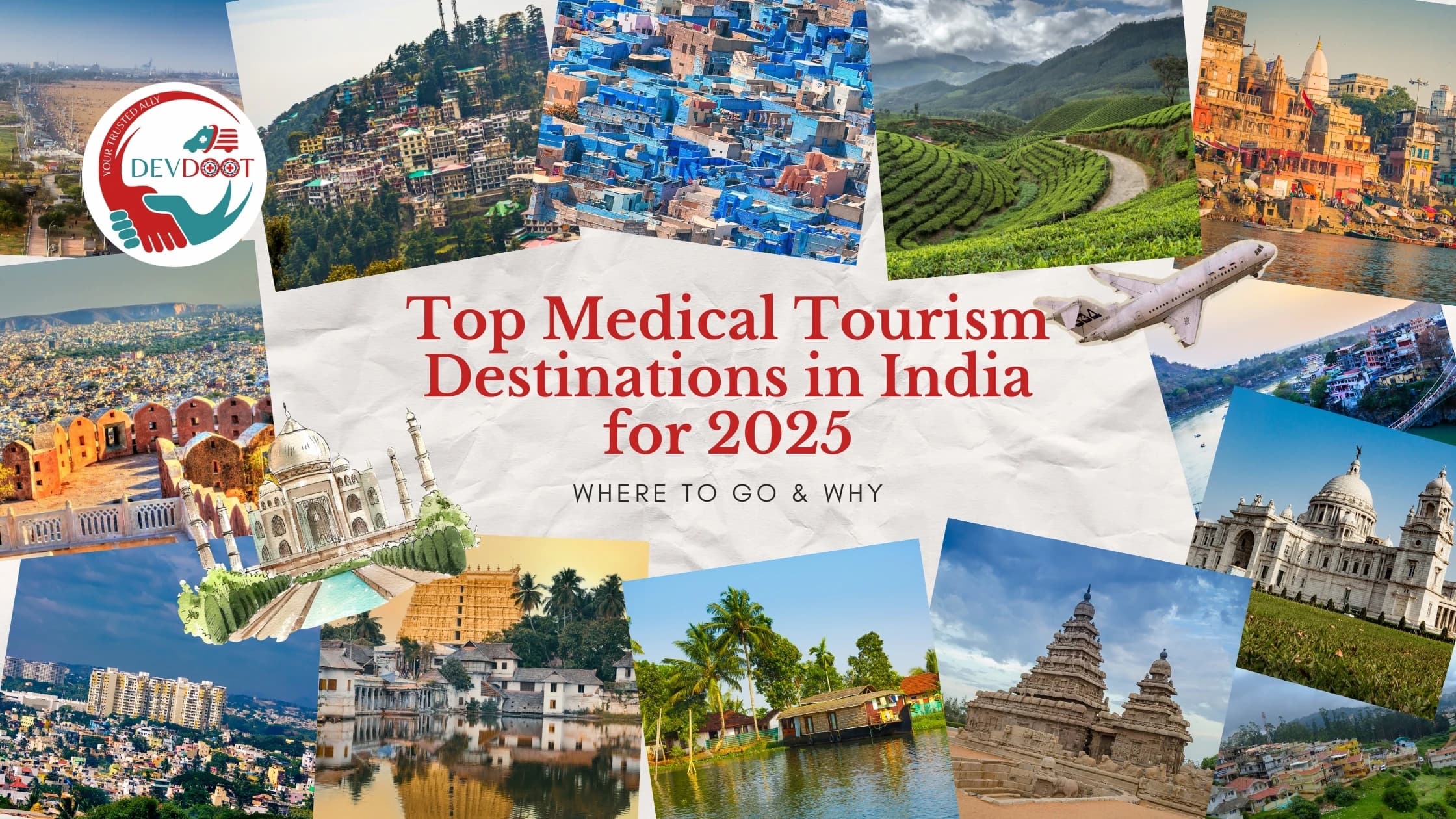 Map of India highlighting top medical tourism cities like Delhi, Mumbai, and Chennai