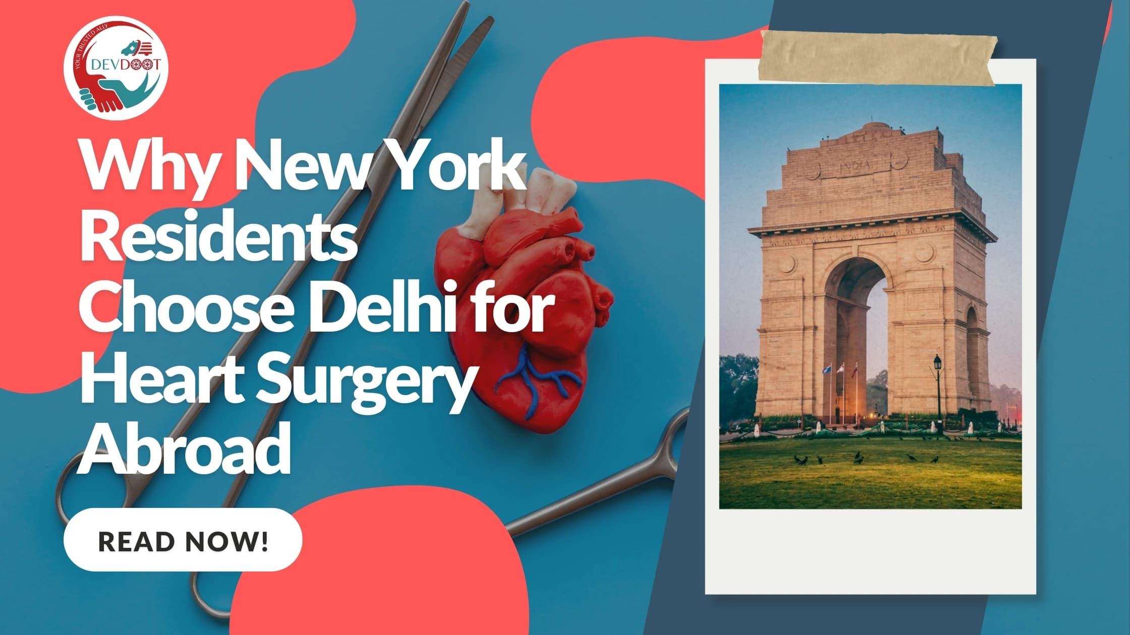 Cost comparison chart of heart bypass surgery in New York vs Delhi showing 95% savings