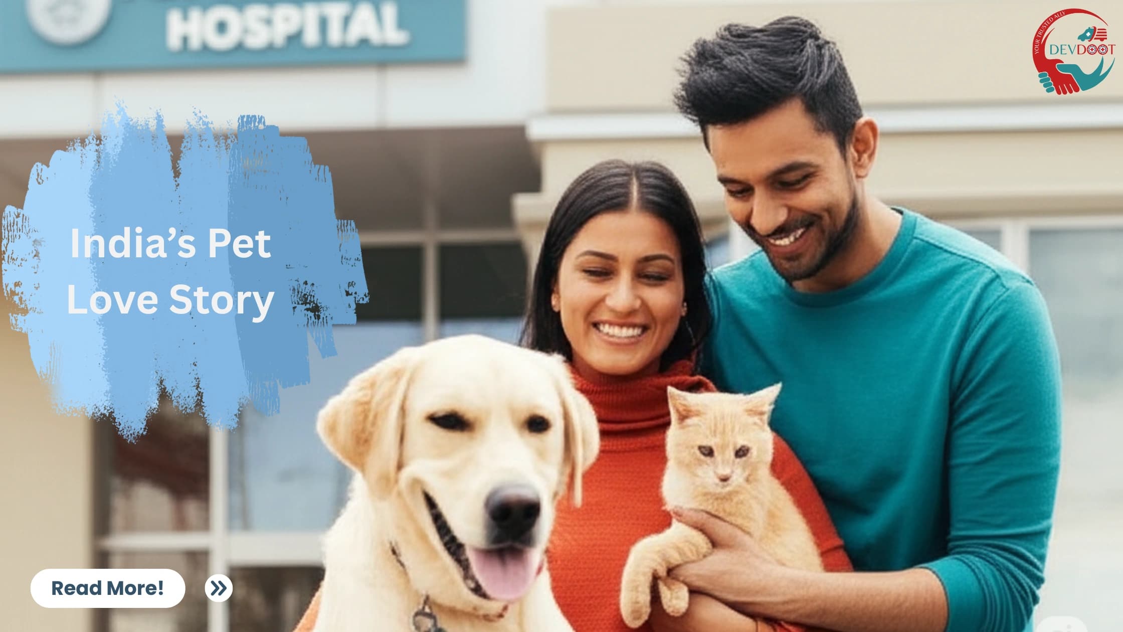 Veterinarian examining a Golden Retriever in a modern pet wellness hospital in India