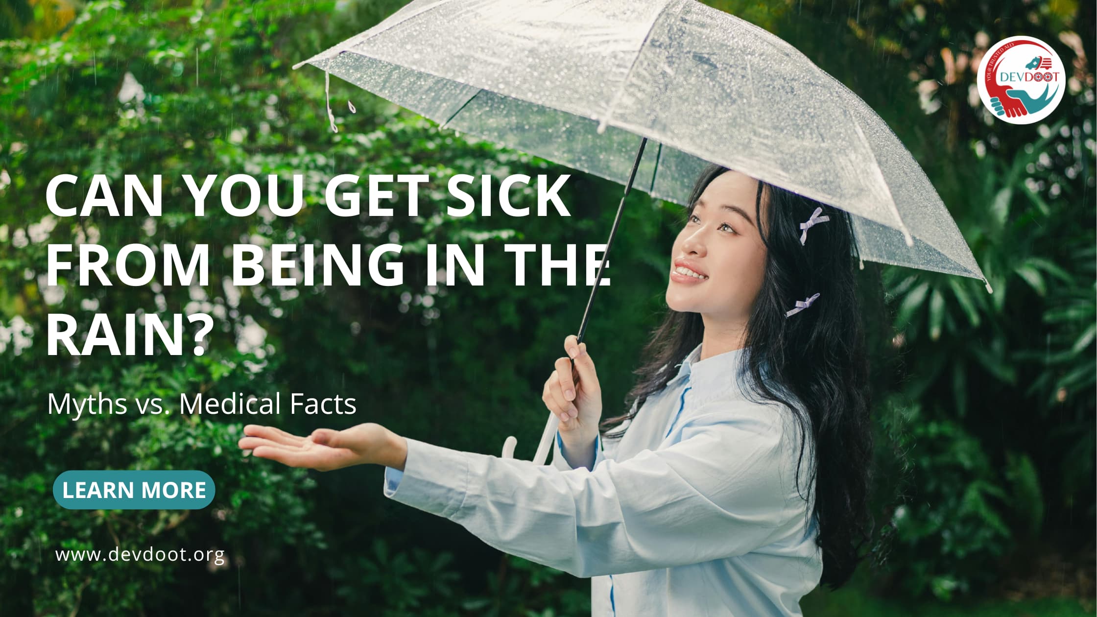 Child playing in the rain without getting sick, debunking the myth that rain causes cold
