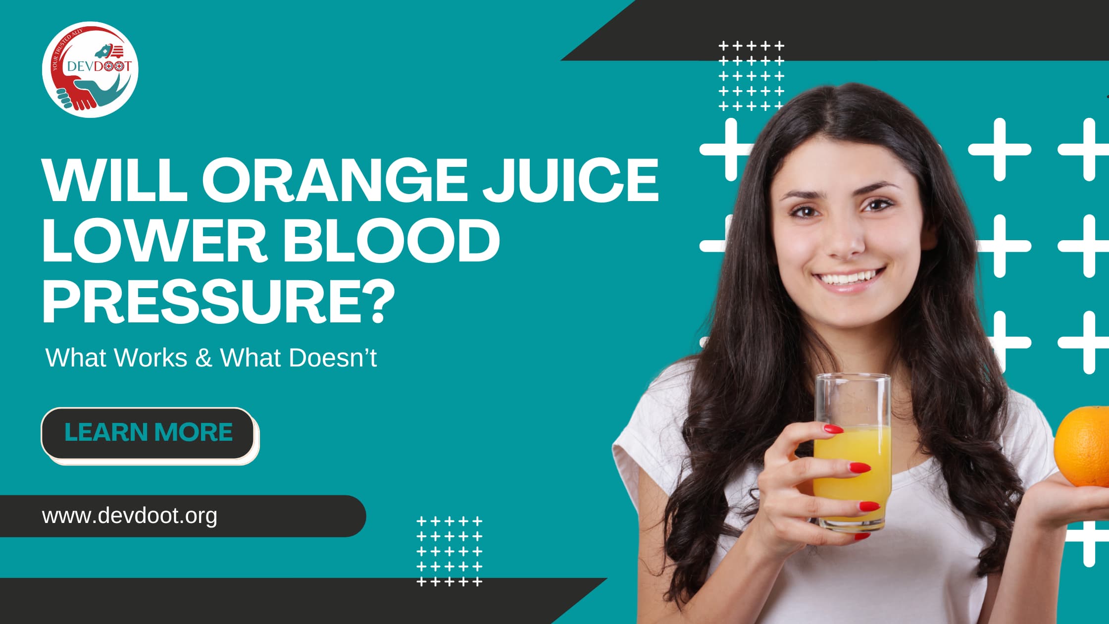 Glass of fresh orange juice next to a blood pressure monitor and whole oranges